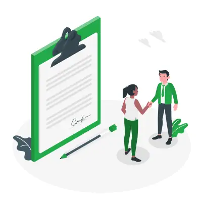 Enter franchise participation agreement and payment